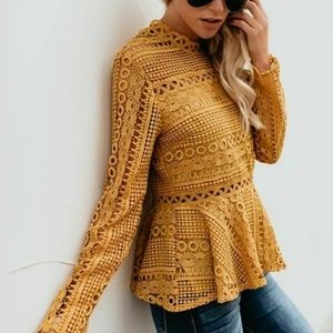 VICI crochet peplum blouse